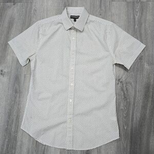 Express Men's White Patterned Shirt